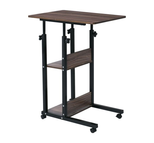 LIFT Side Table 60x40x78/92cm Metal Black/Dark Walnut