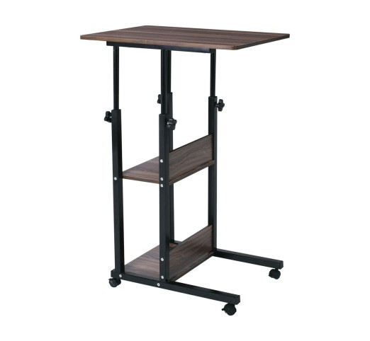 LIFT Side Table 60x40x78/92cm Metal Black/Dark Walnut