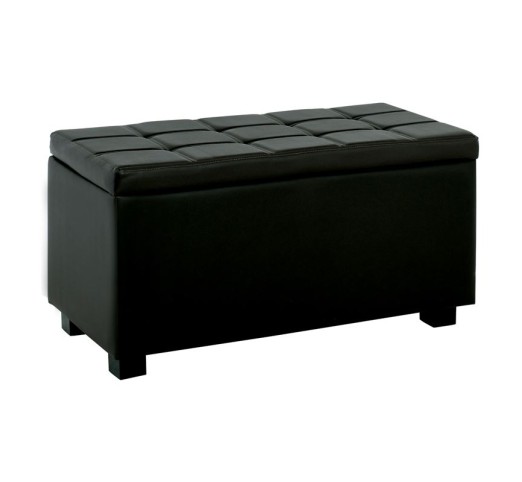 DENISE Storage Ottoman Pu Black 88x43x45