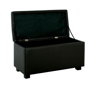 DENISE Storage Ottoman Pu Black 88x43x45