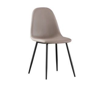 CELINA Chair / Black Metal & Cappuccino PVC