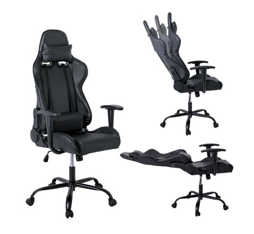 BF8350 Gaming Πολυθρόνα Γραφείου, Ανάκλιση Πλάτης έως 90°, Pu Μαύρο