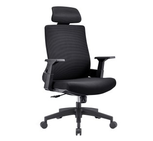 BF8900 Πολυθρόνα Γραφείου Διευθυντή / Mesh Μαύρο - Ύφασμα Μαύρο