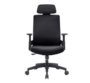 BF8900 Πολυθρόνα Γραφείου Διευθυντή / Mesh Μαύρο - Ύφασμα Μαύρο