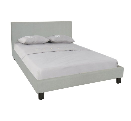 WILTON Bed (for Mattress 140x190cm) Fabric Grey Stone