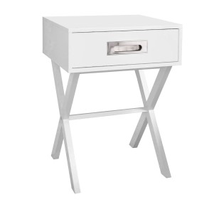 WICK Κομοδίνο Άσπρο Λάκα MDF 2