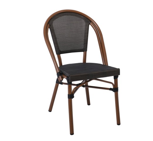 COSTA Chair Alu Walnut/Textilene mixed Black