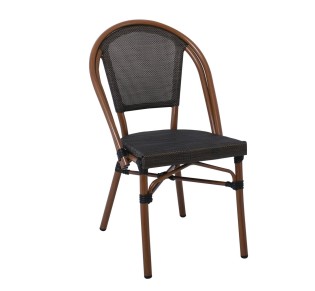 COSTA Chair Alu Walnut/Textilene mixed Black
