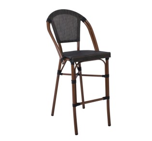 COSTA Barstool Alu Walnut/Textilene mixed Black