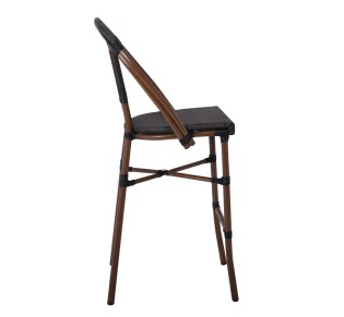 COSTA Barstool Alu Walnut/Textilene mixed Black