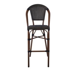 COSTA Barstool Alu Walnut/Textilene mixed Black