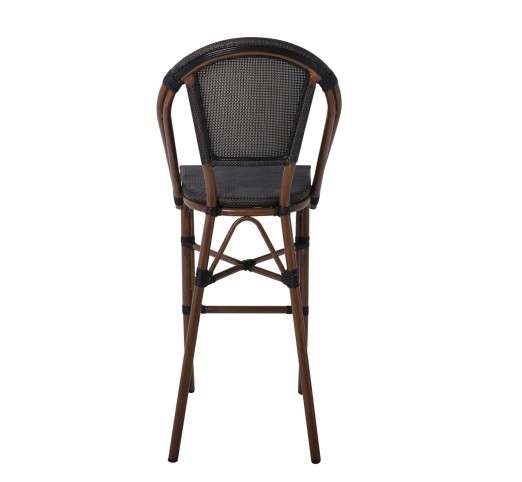 COSTA Barstool Alu Walnut/Textilene mixed Black