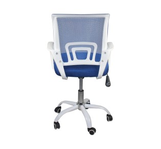 BF2101-SW Πολυθρόνα Γραφείου με Ανάκλιση Άσπρο - Mesh Μπλε