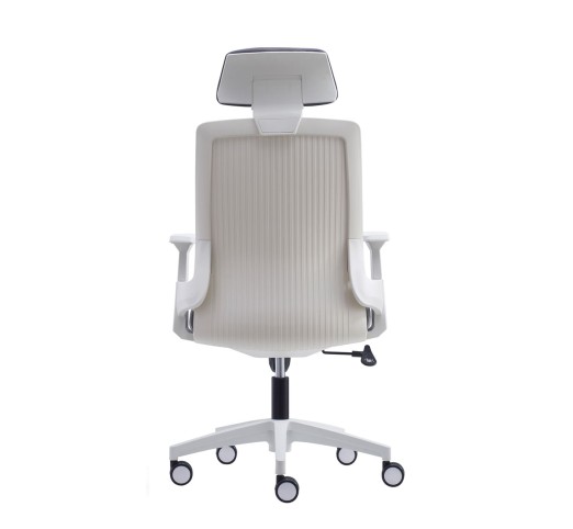 BF8900 Manager Armchair White/Mesh-Fabric Grey