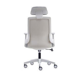 BF8900 Manager Armchair White/Mesh-Fabric Grey