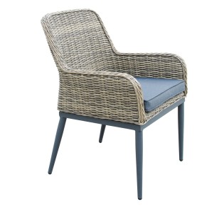 HAVANA Armchair ALU/Wicker Grey Brown/Cushion Anthracite 2
