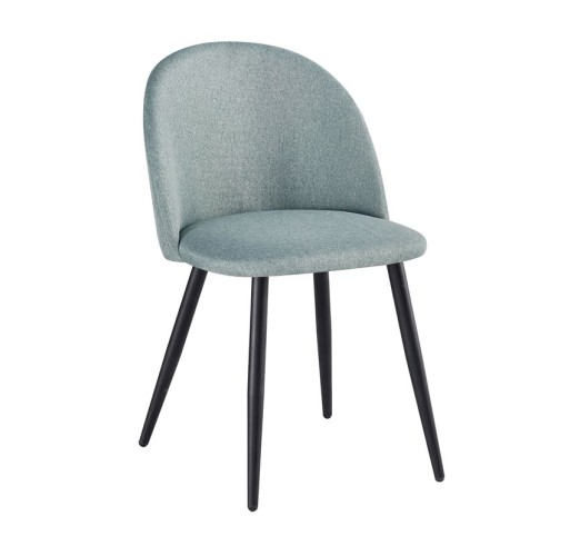 BELLA Chair Metal Black/Fabric Mixed Green