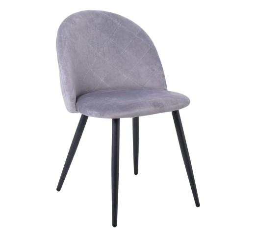BELLA Chair Metal Black/Fabric Velure Grey
