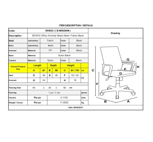 BF2910 Office Armchair Black Mesh/Fabric