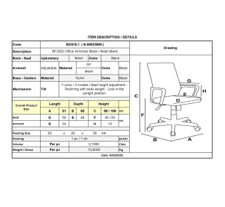 BF2920 Office Armchair Black Mesh