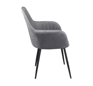 VALERY Armchair / Metal Black - Fabric Velure Grey 2