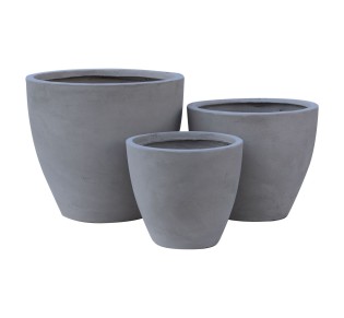 FLOWER POT-3  Set 3 τεμαχίων Cement Grey 2