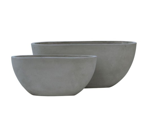 FLOWER POT-4 Set 2 pieces/Cement Grey