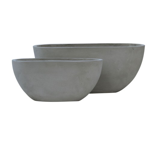 FLOWER POT-4  Set 2 τεμαχίων Cement Grey
