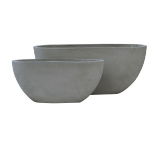 FLOWER POT-4 Set 2 pieces/Cement Grey