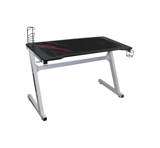 GAMING Γραφείο 120x60cm τ.Carbon Μέταλλο Βαφή Άσπρο