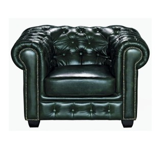 CHESTERFIELD 689 Πολυθρόνα Σαλονιού - Καθιστικού,  Δέρμα, Απόχρωση Antique Green