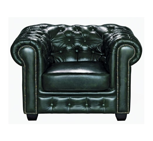CHESTERFIELD 689 Πολυθρόνα Σαλονιού - Καθιστικού,  Δέρμα, Απόχρωση Antique Green