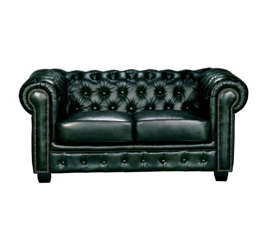 CHESTERFIELD 689 Καναπές 2Θέσιος Σαλονιού - Καθιστικού, Δέρμα, Απόχρωση Antique Green