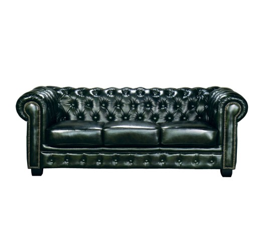 CHESTERFIELD-689 3-S Leather Antique Green