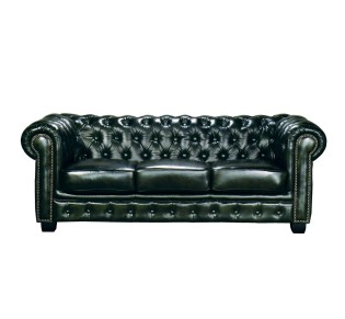 CHESTERFIELD-689 3-S Leather Antique Green