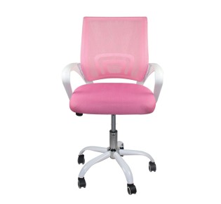 BF2101-SC (without relax) Office Chair White/Mesh Pink