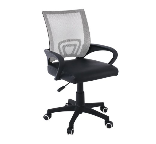 BF2101-P (without relax) Nylon Base Armchair Grey Mesh-Black Pu (1pc)