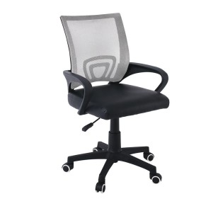 BF2101-P Πολυθρόνα Γραφείου χωρίς Ανάκλιση Mesh Γκρι - Μαύρο Pu ( Συσκ. 1 )