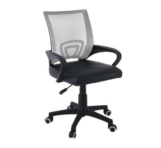 BF2101-P Πολυθρόνα Γραφείου χωρίς Ανάκλιση Mesh Γκρι - Μαύρο Pu ( Συσκ. 1 ) 2