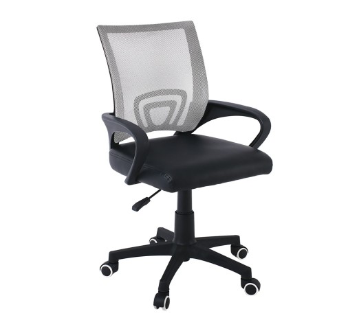 BF2101-P (without relax) Nylon Base Armchair Grey Mesh-Black Pu (1pc)