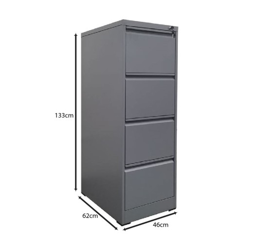 4 DRAWER Cabinet H.133 Grey