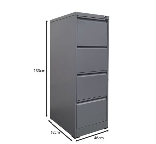 4 DRAWER Cabinet H.133 Grey