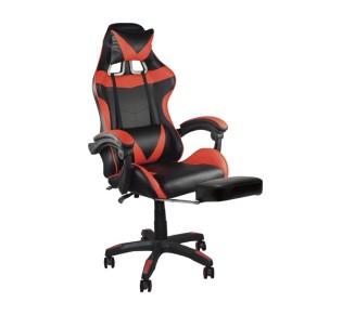 BF7860 Gaming Relax Πολυθρόνα Γραφείου με Υποπόδιο, Pu Μαύρο - Κόκκινο