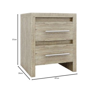 KENNEL Κομοδίνο 2 Συρτάρια, Απόχρωση Sonoma