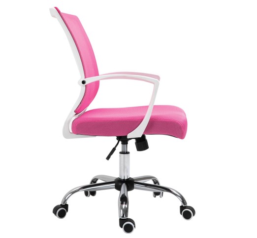 BF2120-S White Armchair Pink Mesh