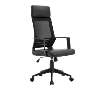 BF2500 Πολυθρόνα Γραφείου Διευθυντή Mesh Μαύρο - Pu Μαύρο