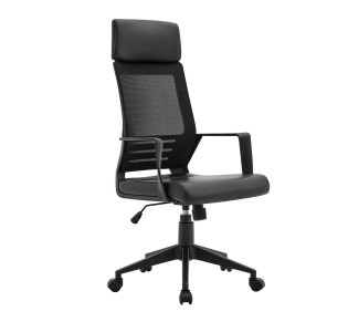 BF2500 Πολυθρόνα Γραφείου Διευθυντή Mesh Μαύρο - Pu Μαύρο 2