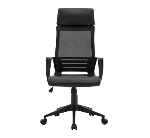 BF2500 Πολυθρόνα Γραφείου Διευθυντή Mesh Μαύρο - Pu Μαύρο