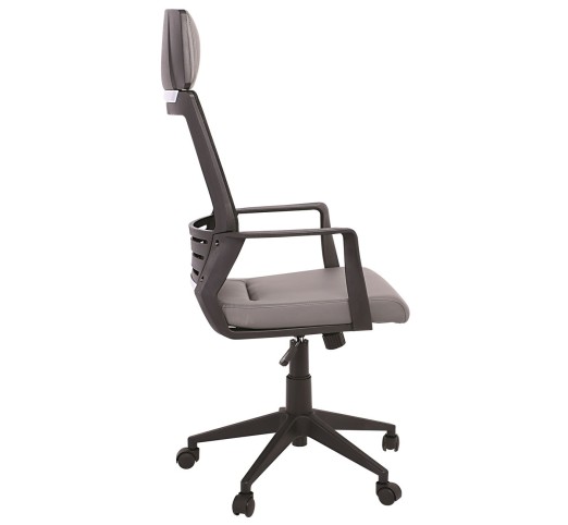 BF2500 Πολυθρόνα Γραφείου Διευθυντή / Mesh Μαύρο - PU Γκρι