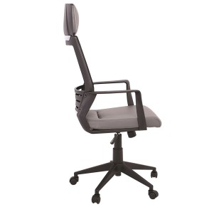 BF2500 Πολυθρόνα Γραφείου Διευθυντή / Mesh Μαύρο - PU Γκρι